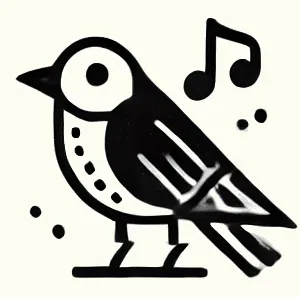 An icon illustrating a bird that is vocalizing.