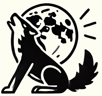 An icon illustrating a wolf that is vocalizing.